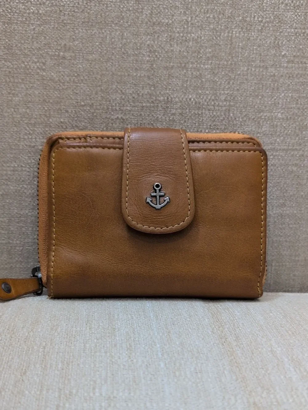 Harbour 2nd Isidora Leather Bifold Zip Around Wallet in Saffron RFID